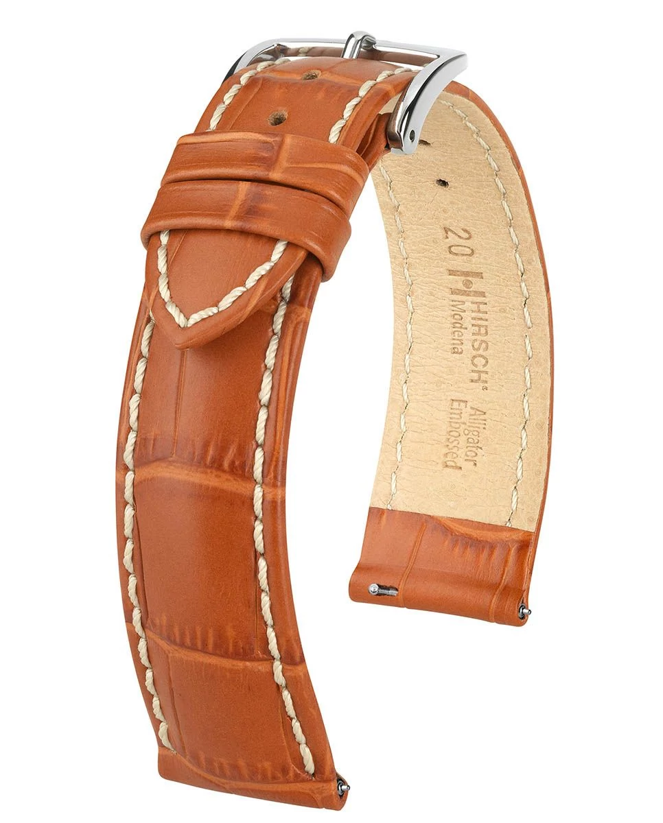 Hirsch mézbarna borjú bőr óraszíj  20mm - Modena L - 10302875-2-20