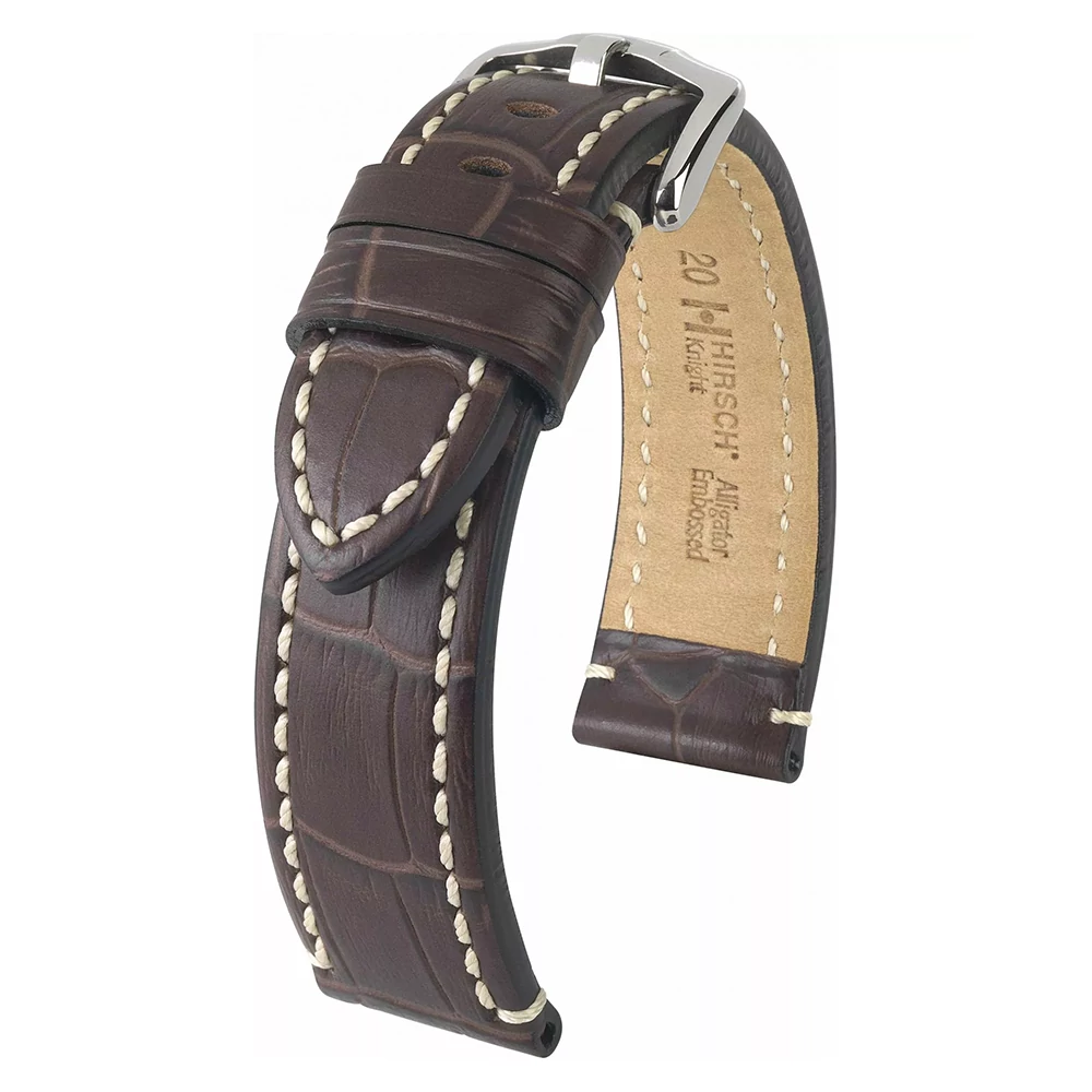 Hirsch barna borjú bőr óraszíj  20mm - Knight L NQR - 10902810-2-20