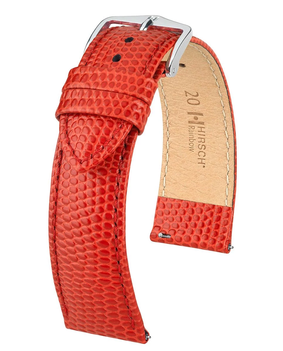 Hirsch piros borjú bőr óraszíj  18mm - Rainbow M - 12302620-2-18