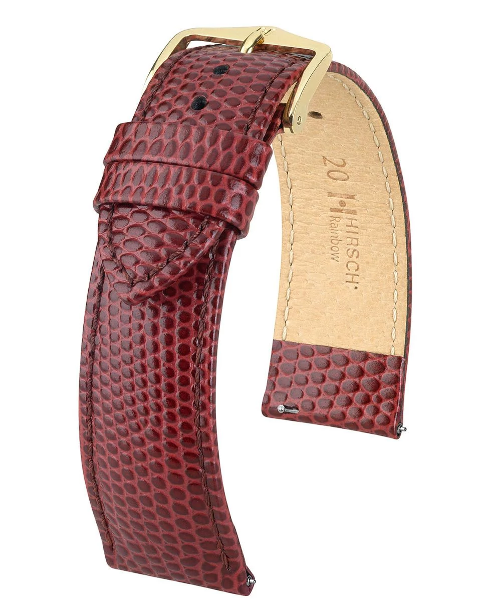 Hirsch bordó borjú bőr óraszíj  12mm - Rainbow M - 12302660-1-12