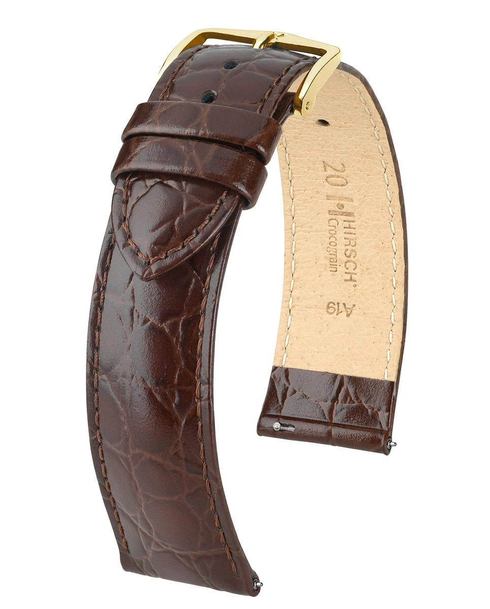 Hirsch barna borjú bőr óraszíj  8mm - Crocograin M NQR - 12302810-1-08