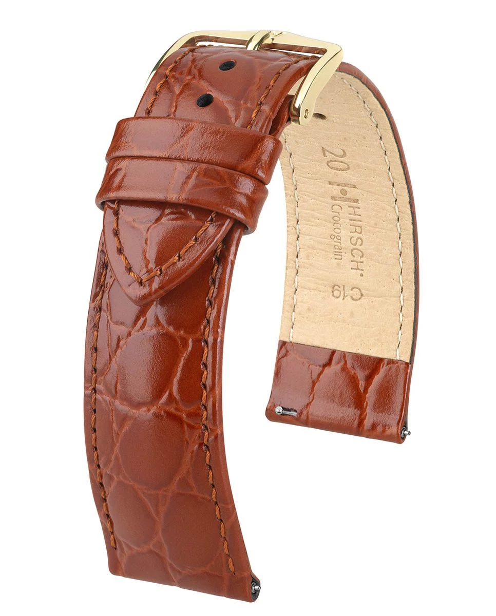 Hirsch aranybarna borjú bőr óraszíj  18mm - Crocograin M - 12302870-1-18