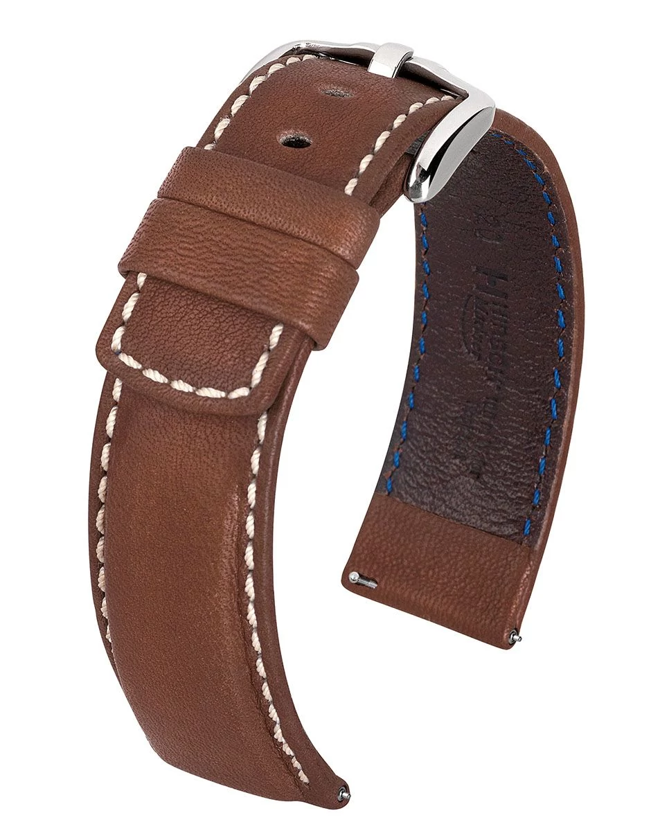 Hirsch barna borjú bőr óraszíj  18mm - Mariner L - 14502110-2-18