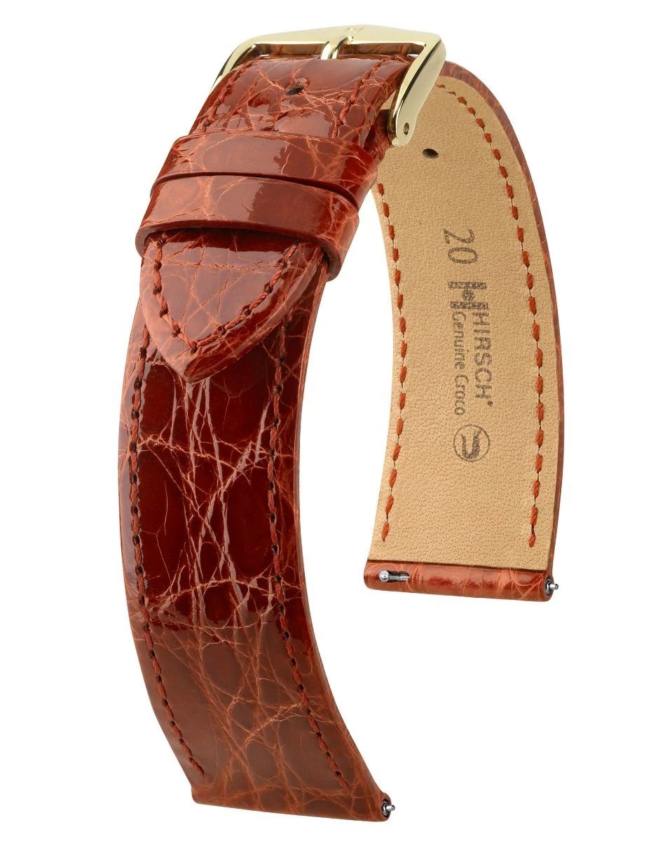 Hirsch aranybarna kajmán bőr óraszíj  18mm - Genuine Croco L - 18920870-1-18
