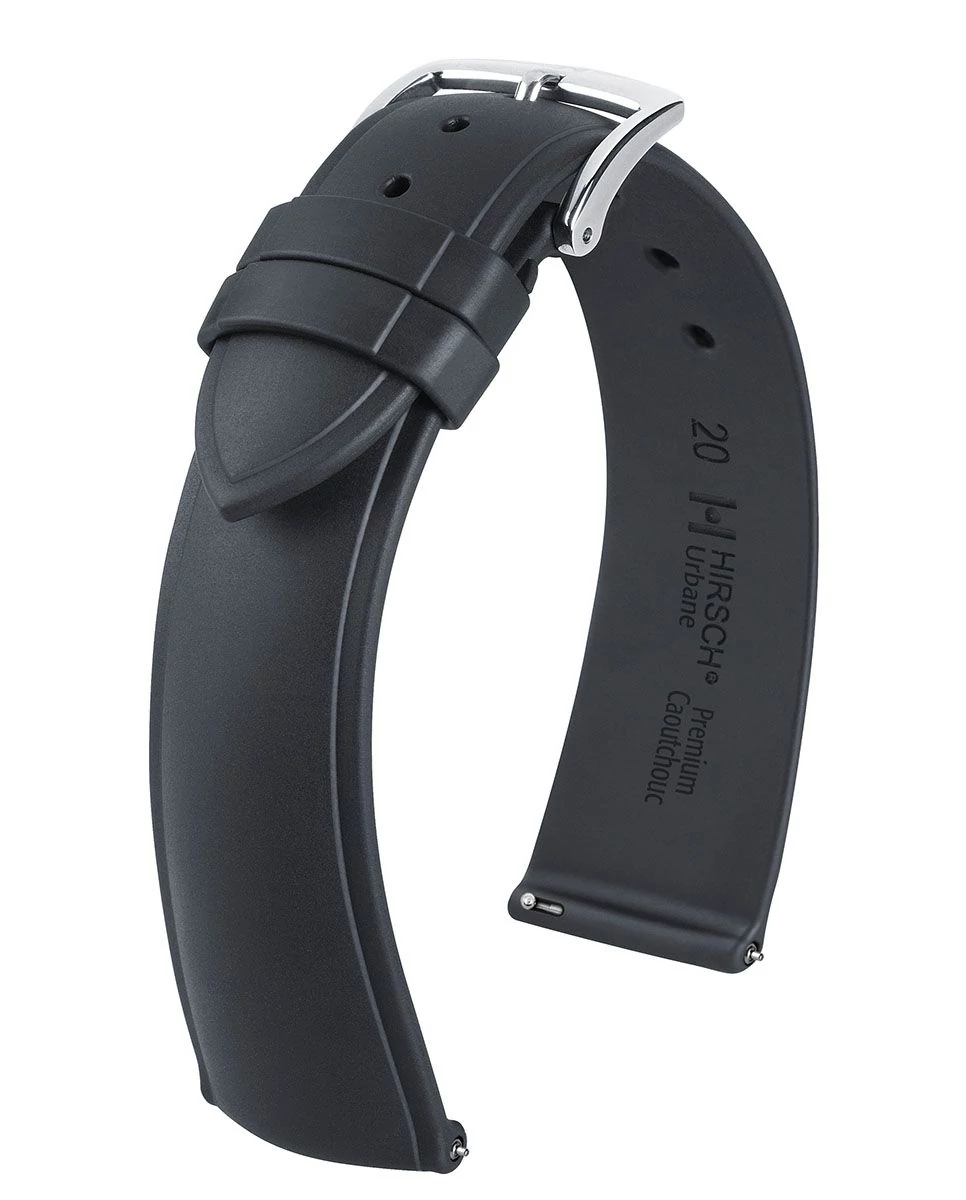 Hirsch fekete kaucsuk óraszíj  22mm - Urbane L - 40448850-2-22