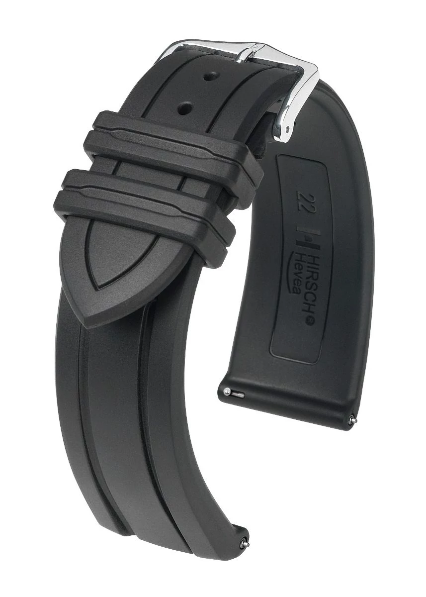 Hirsch fekete kaucsuk óraszíj  18mm - Hevea L - 40458850-2-18
