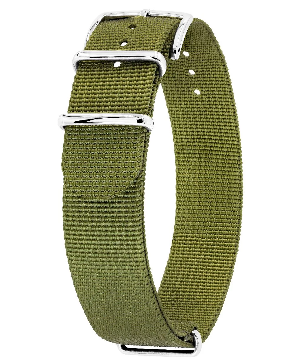 Hirsch zöld textil óraszíj  20mm - Rush Recycle - 40506040-2-20