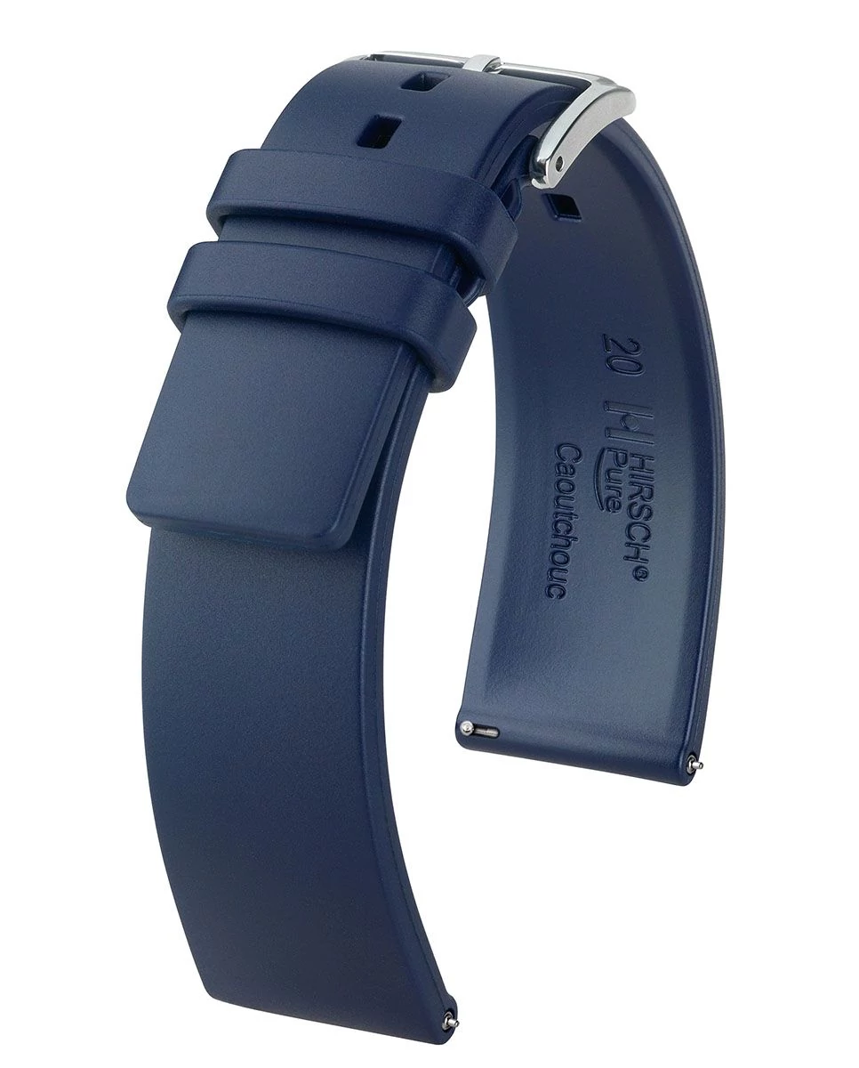 Hirsch kék kaucsuk óraszíj  22mm - Pure L - 40538880-2-22