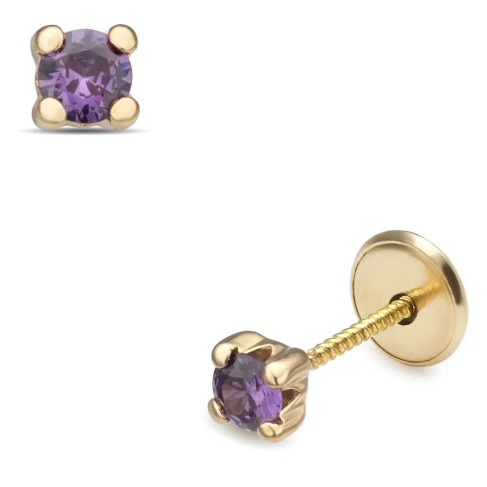 Lisa lila köves gyerek fülbevaló - JTAG-3780