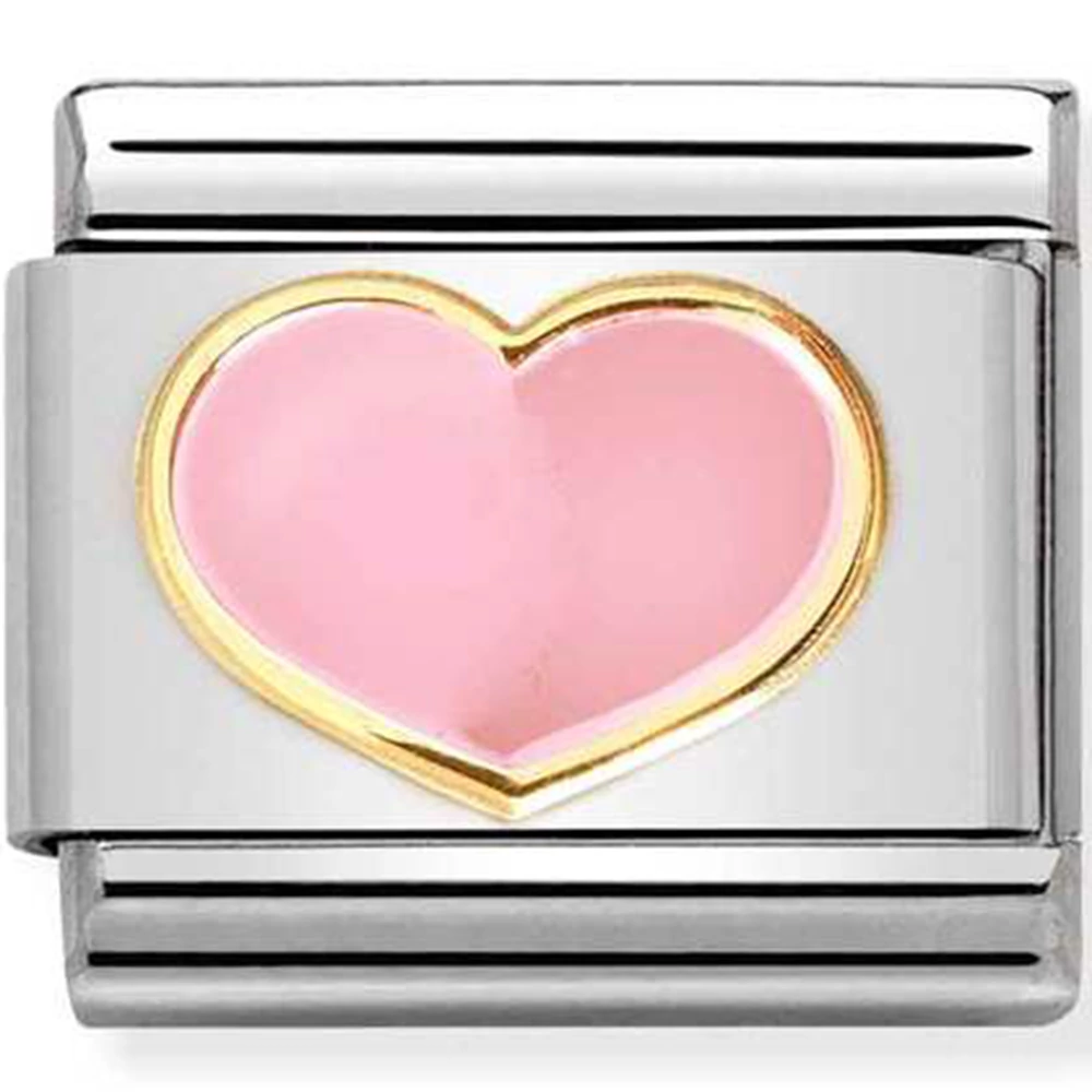Nomination rózsaszín szív charm - 030283/21