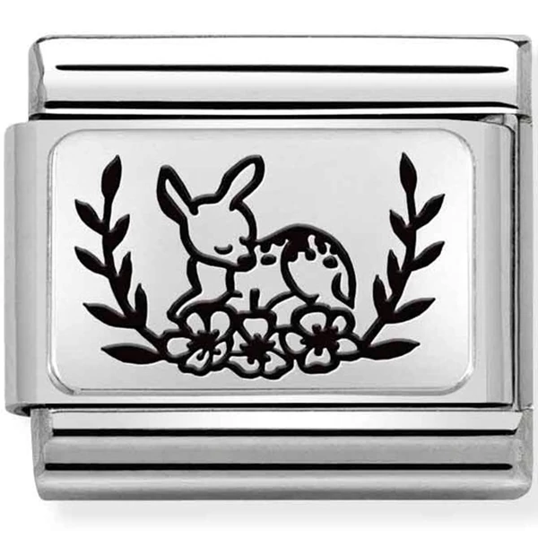 Nomination őzike és virágok charm - 330111/17