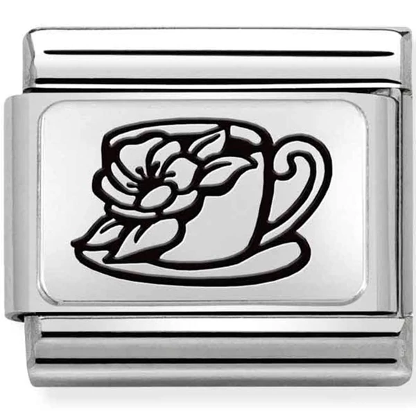 Nomination csésze és virág charm - 330111/26