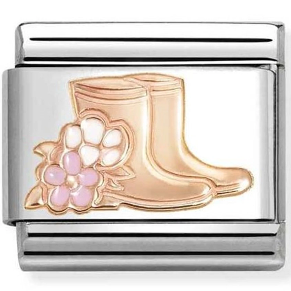 Nomination rozé csizma virágokkal charm  - 430202/20