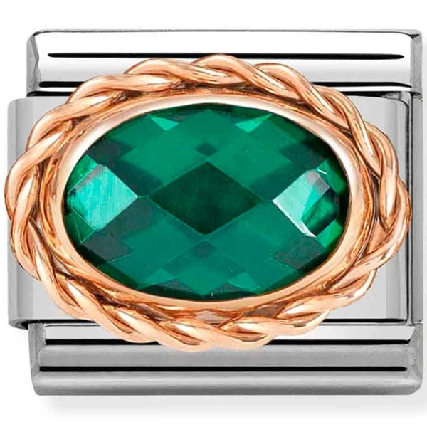 Nomination zöld köves charm - 430603/027