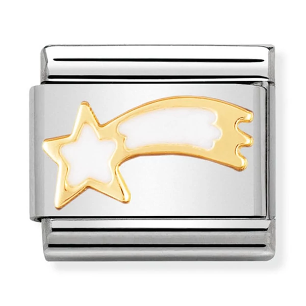 Nomination fehér hullócsillag charm - 030225/02