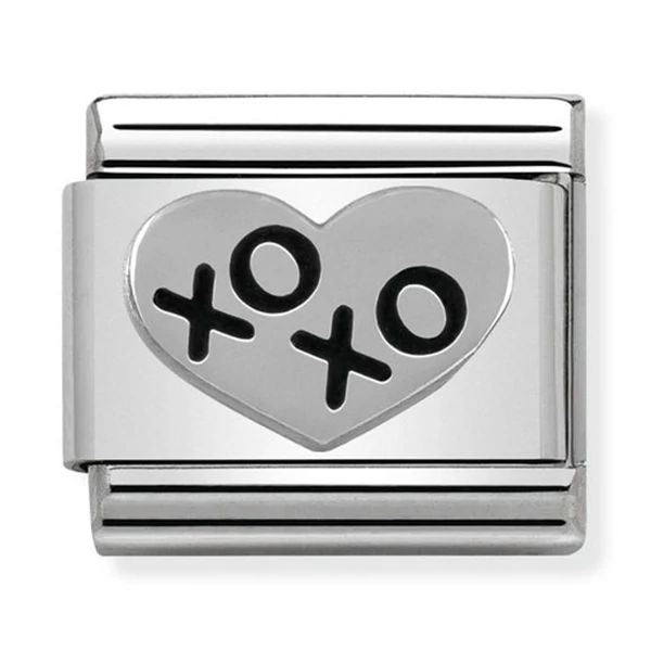 Nomination ezüst szív charm - 330101/02