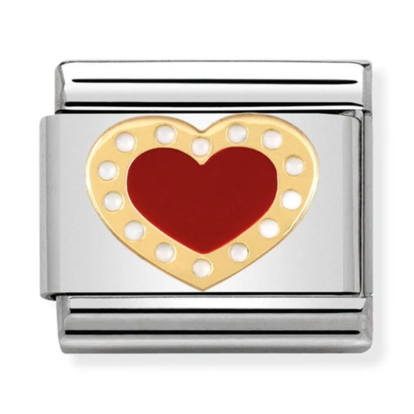 Nomination piros szív charm - 030283/04