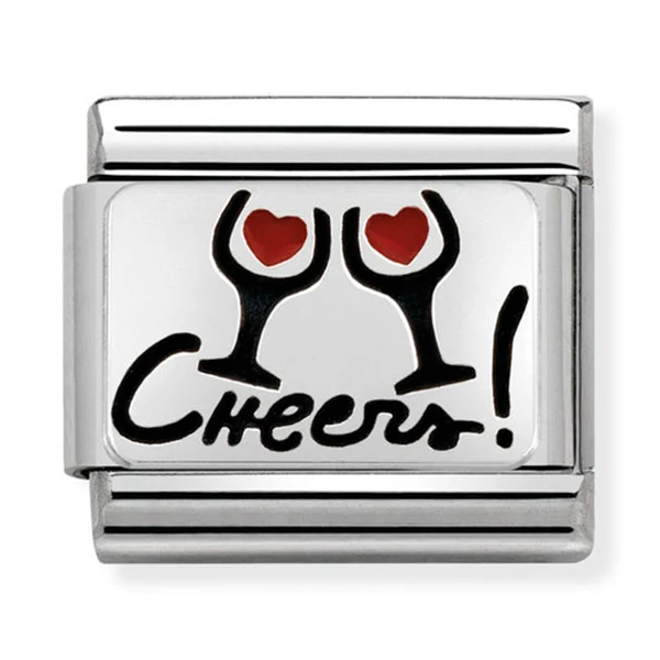 Nomination ezüst 'Cheers' charm - 330208/07
