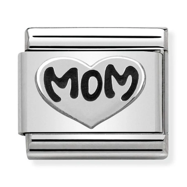 Nomination ezüst szív charm - 330101/10