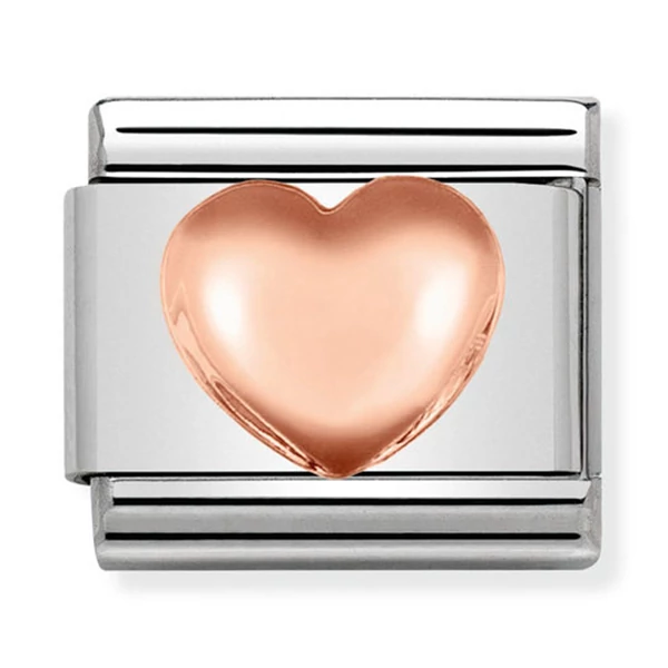 Nomination rozé arany szív charm - 430104/22
