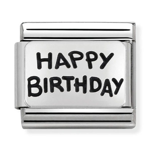 Nomination ezüst 'Happy Birthday' charm - 330102/41