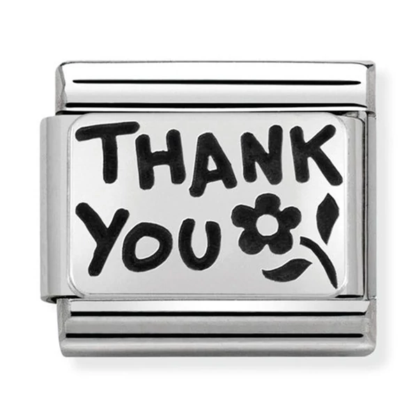 Nomination ezüst 'Thank you' charm - 330102/42
