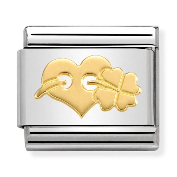 Nomination arany szív charm - 030162/30