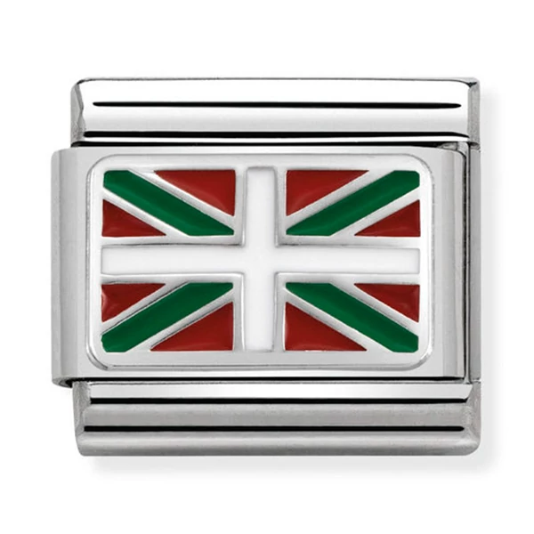 Nomination ezüst baszk zászló charm - 330207/21
