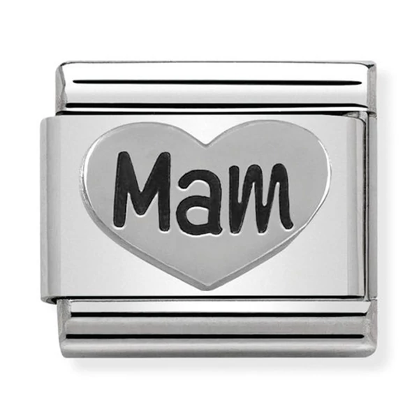 Nomination ezüst szív charm - 330101/15