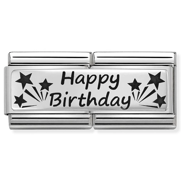 Nomination ezüst 'Happy Birthday' dupla charm - 330710/13
