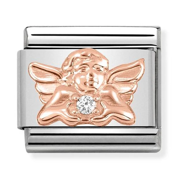 Nomination rozé arany angyal charm - 430302/17