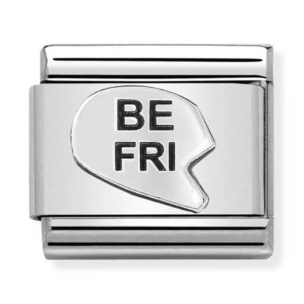Nomination ezüst félszív charm - 330101/42