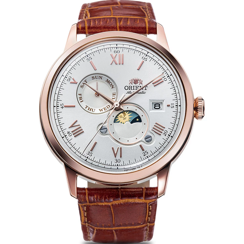 Orient férfi óra - RA-AK0801S10B - Bambino Sun & Moon