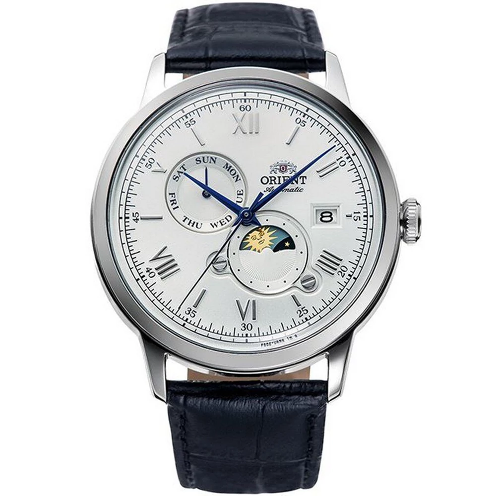Orient férfi óra - RA-AK0802S10B - Bambino Sun & Moon