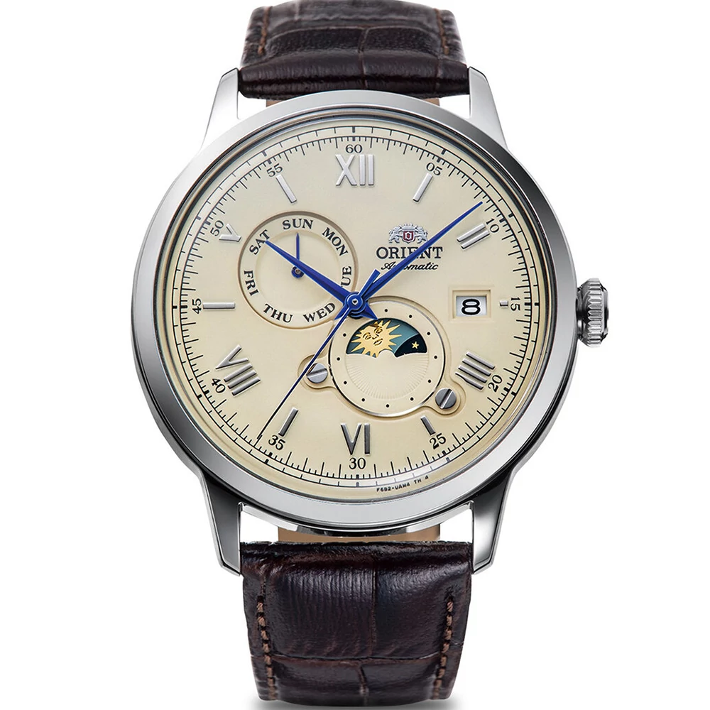 Orient férfi óra - RA-AK0803Y10B - Bambino Sun & Moon