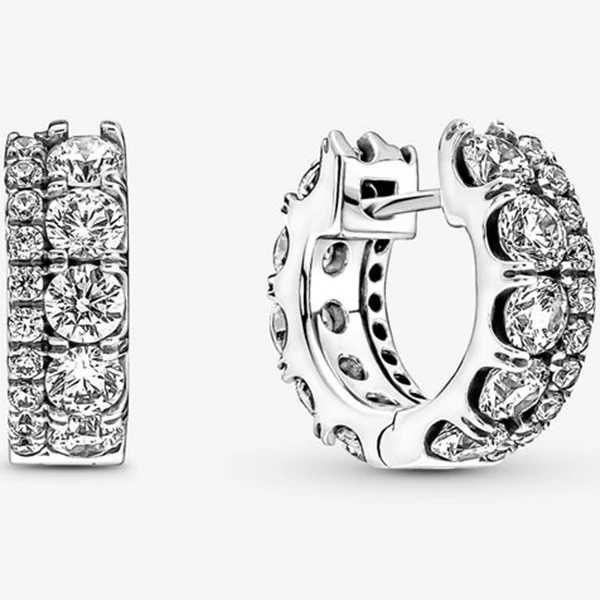Pandora dupla pavé karika fülbevaló - 290058C01
