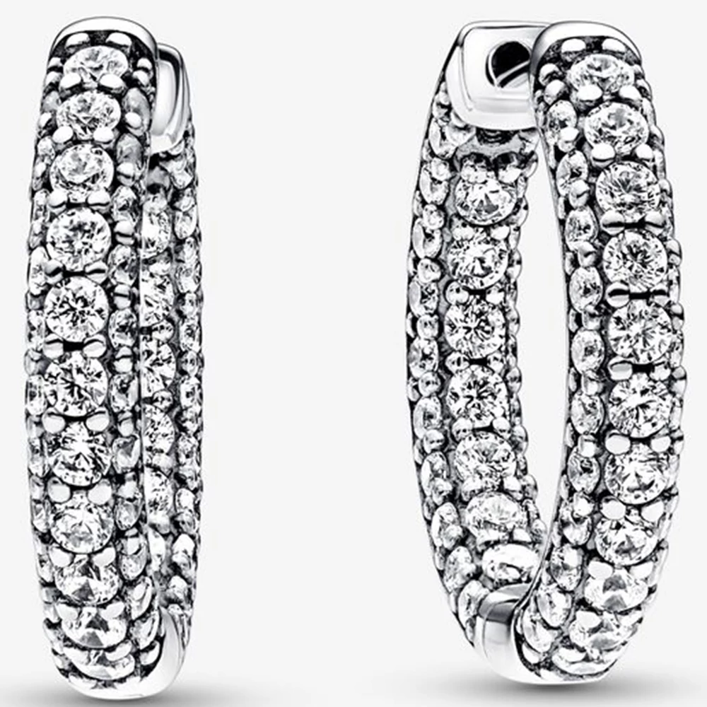Pandora ezüst pavé egysoros karikra fülbevaló - 292624C01
