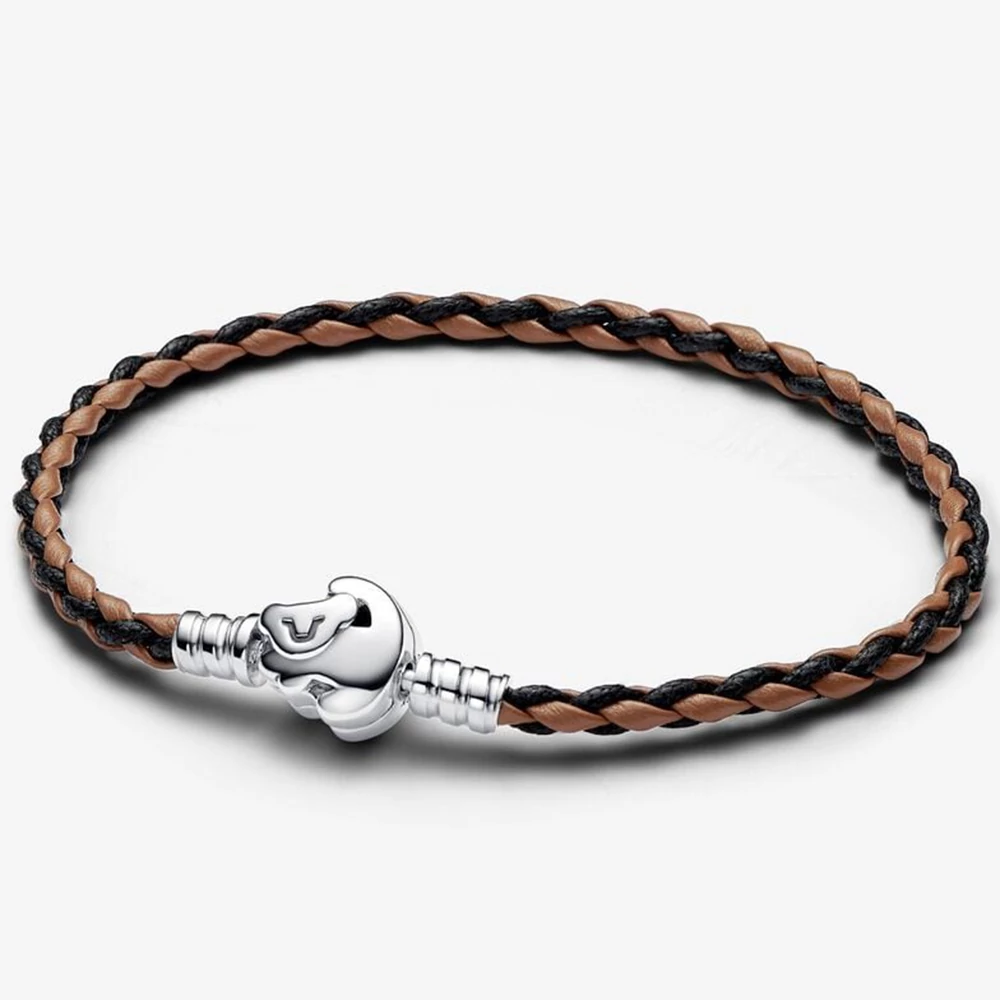 Pandora Disney Az oroszlánkirály kapcsos Pandora Moments fonott bőr karkötő - 593361C01-S2
