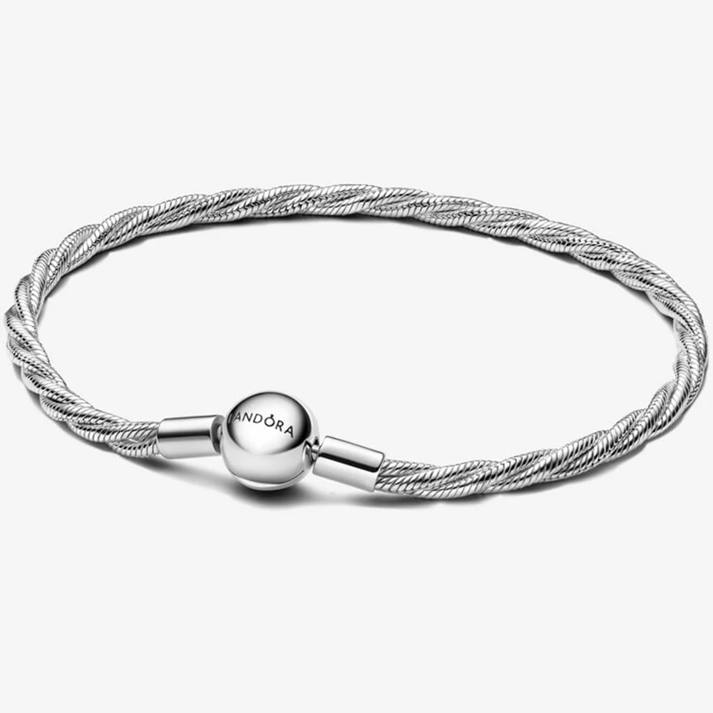 Pandora kerek kapcsos csavart Moments karkötő - 593757C00-16