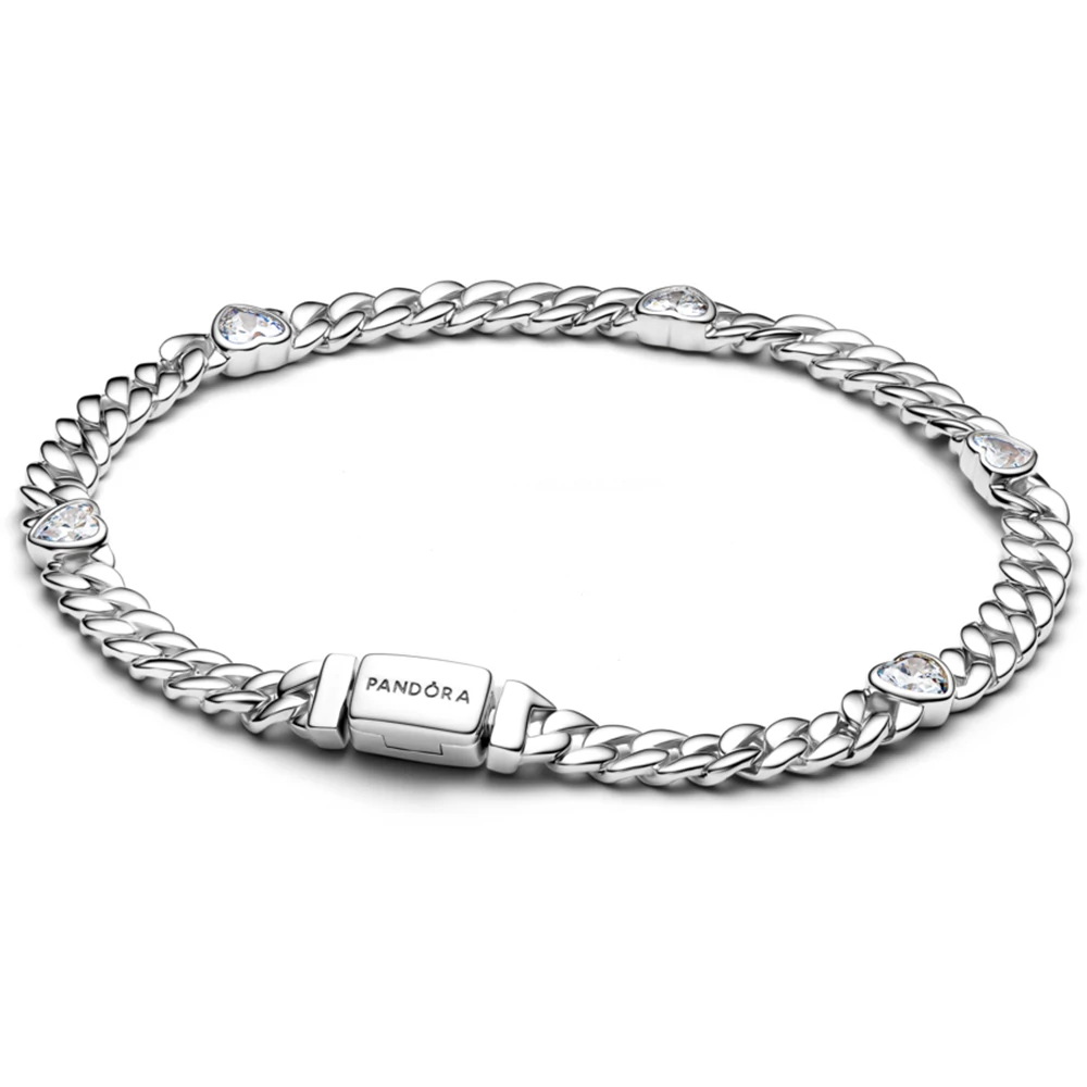 Pandora ezüst kubai láncos karkötő - 594226C01-18