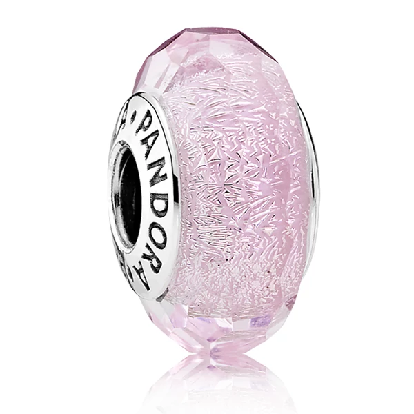 Pandora rózsaszín csillámló muránói charm - 791650