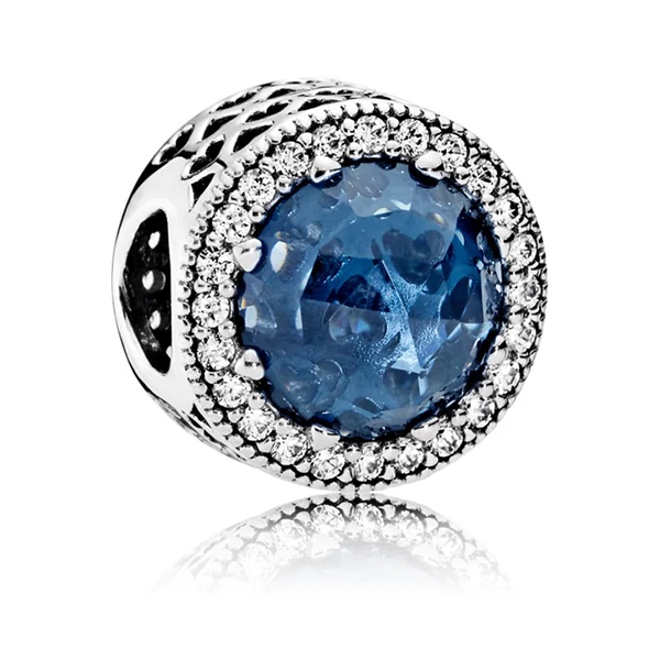 Pandora éjkék ragyogó szív charm - 791725NMB