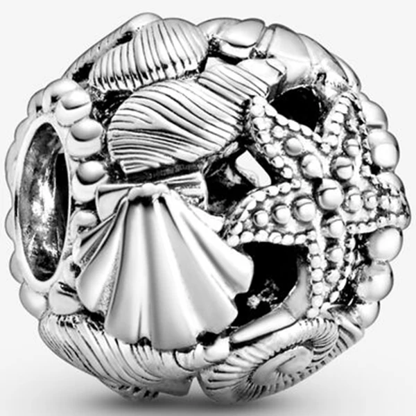 Pandora áttört tengeri csillag, kagyló, szív charm - 798950C00