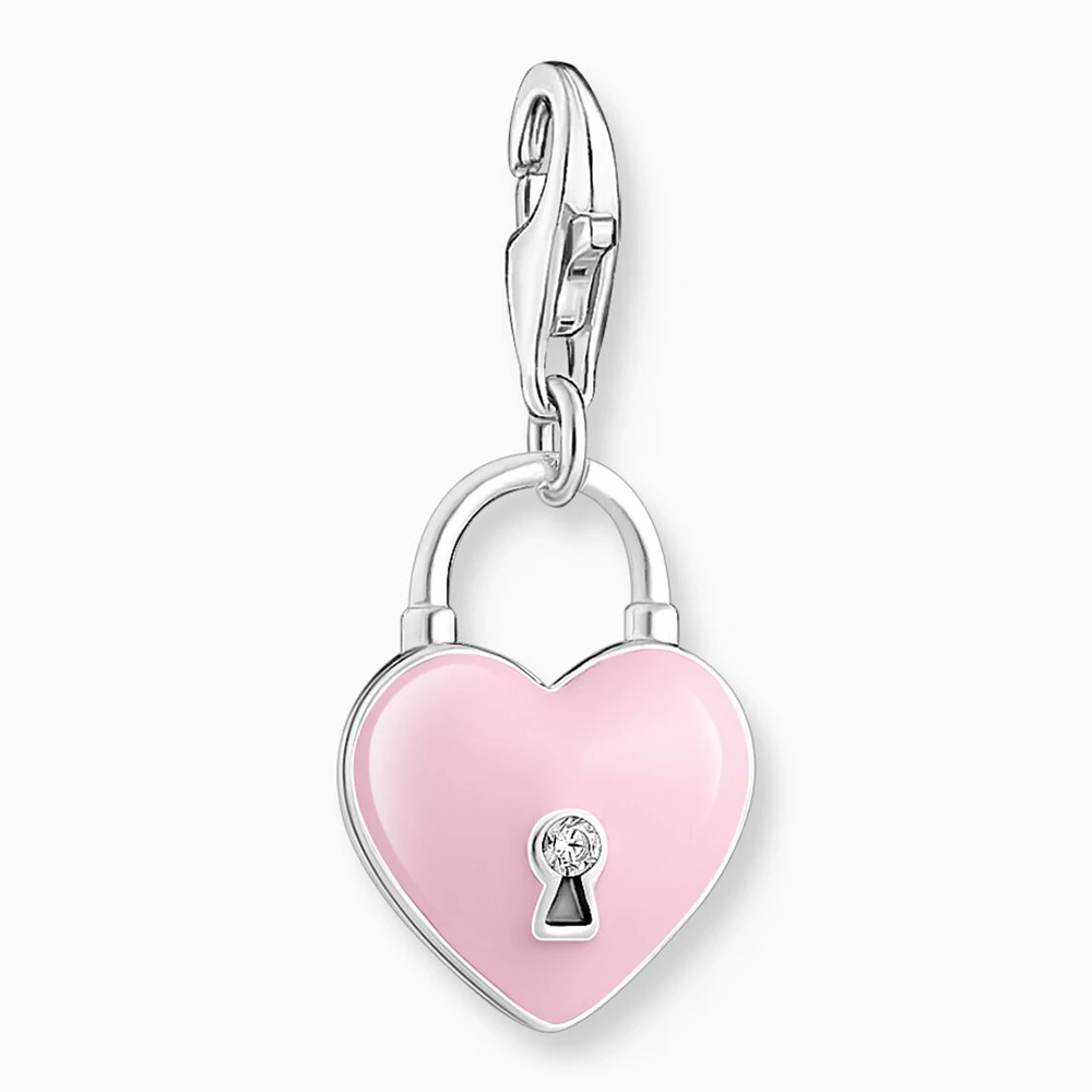 Thomas Sabo rózsaszín szív lakat charm - 2071-691-9