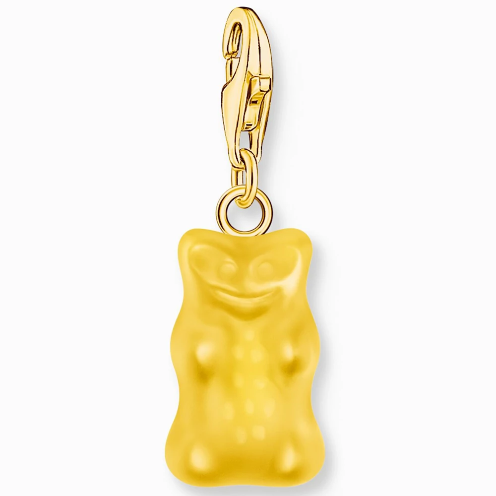 Thomas Sabo x HARIBO sárga gumimaci charm aranyozott karabinerrel - 2184-413-4