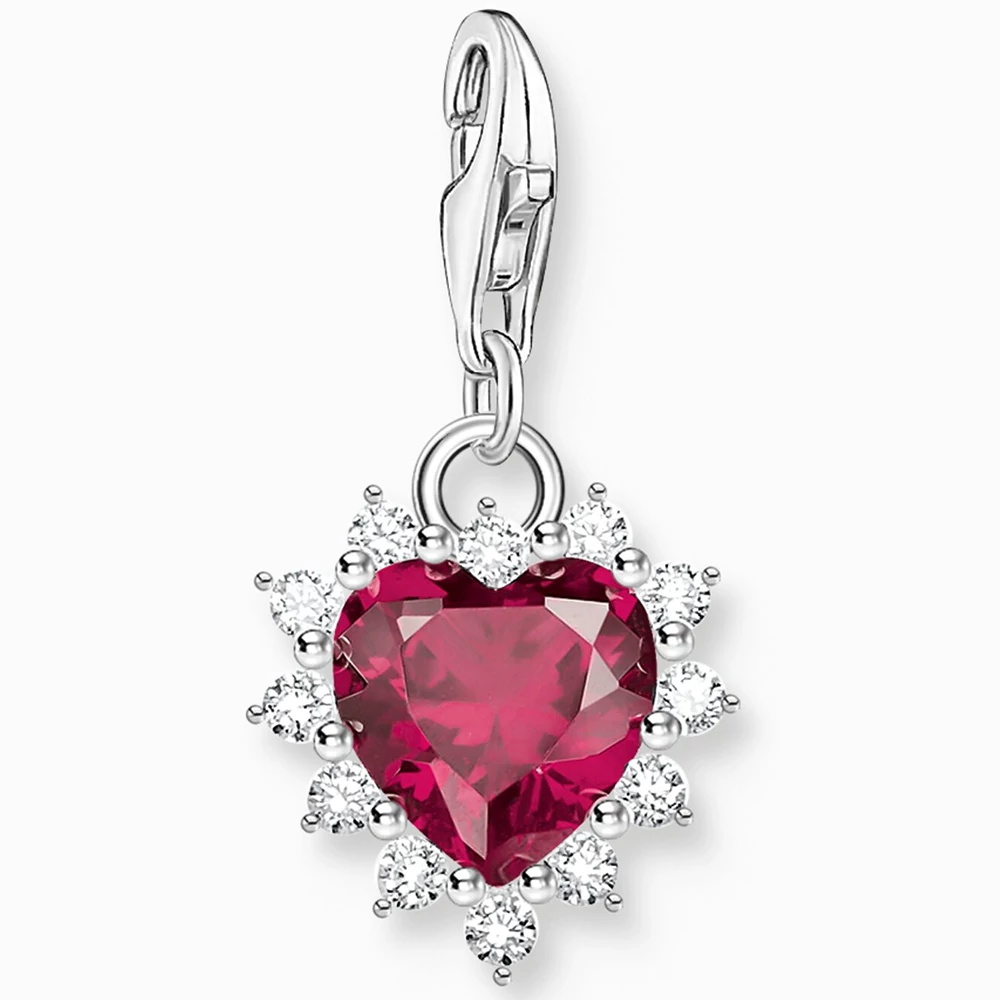 Thomas Sabo ezüst piros cirkónia szív charm - 2204-013-10