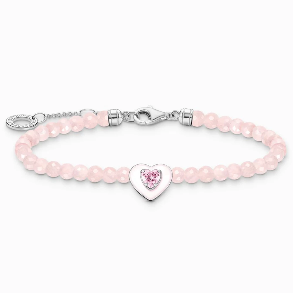 Thomas Sabo rózsaszín gyöngyös szív karkötő - A2092-035-9-L19v