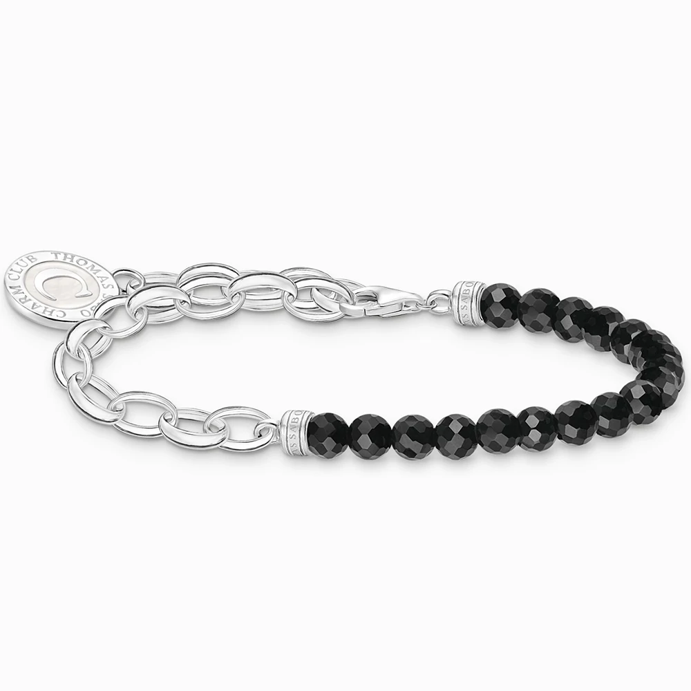 Thomas Sabo Charmista Coin láncos obszidián karkötő - A2128-148-11-L17V