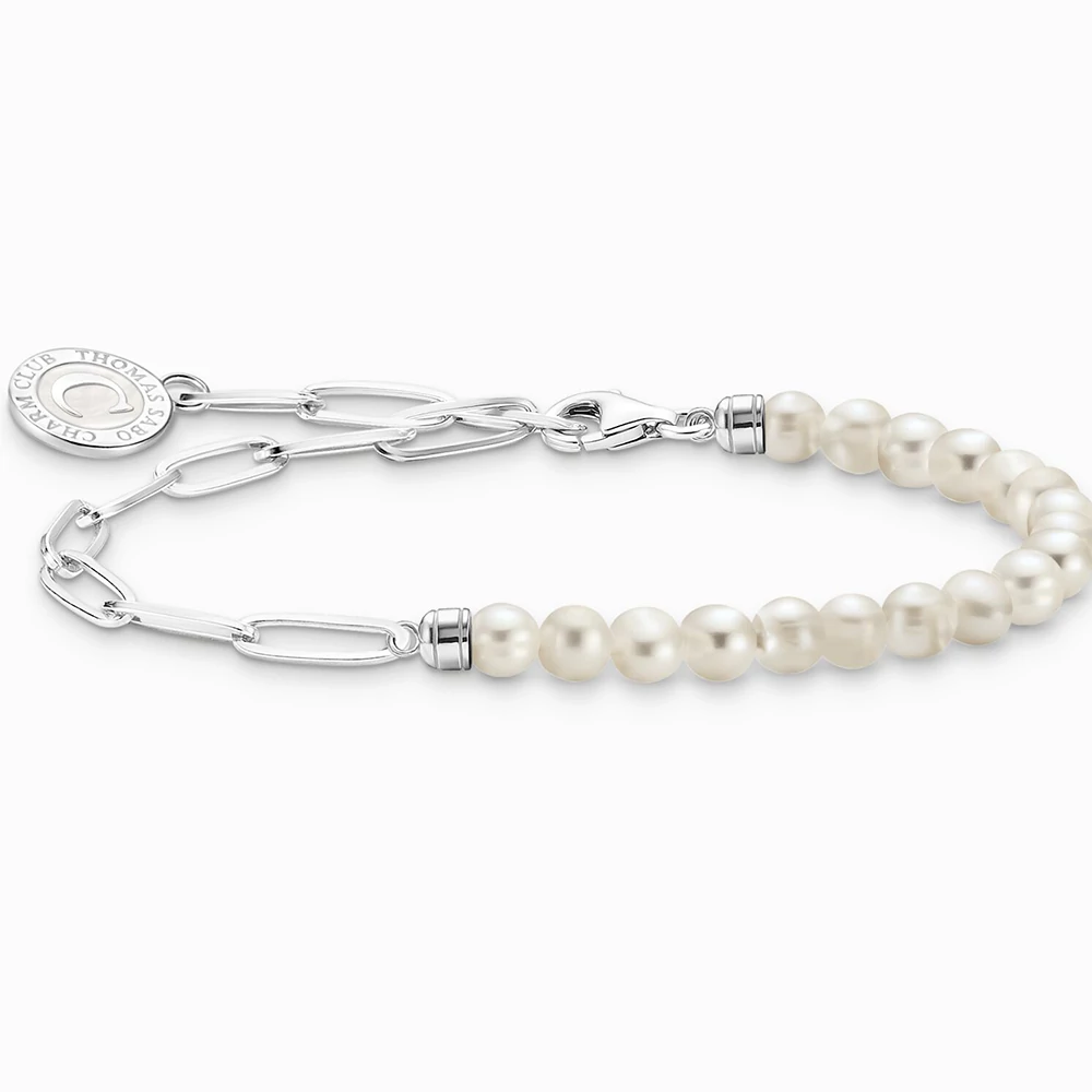 Thomas Sabo Charmista Coin tenyésztett gyöngy láncos karkötő - A2129-158-14-L15V