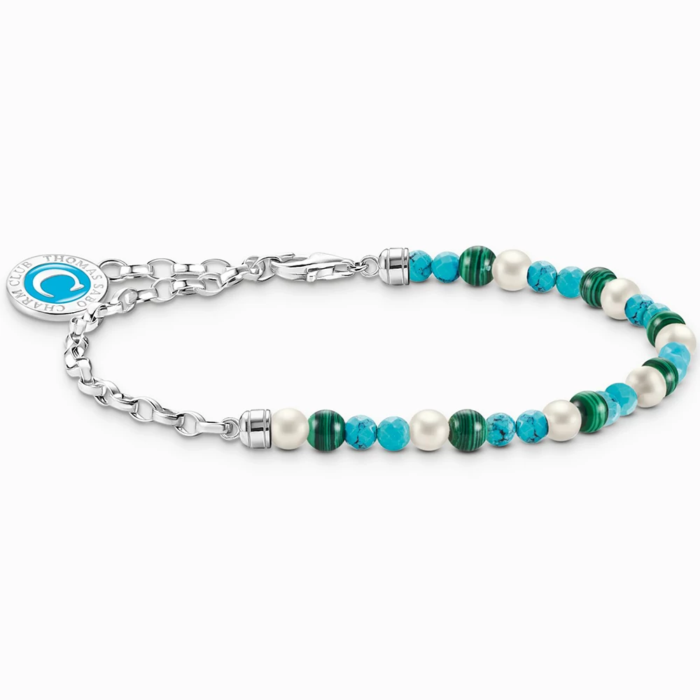 Thomas Sabo Charmista Coin ezüst láncos színes gyöngyös karkötő - A2130-158-7-L15V